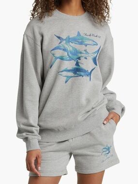 Discovery Shark Week '88 Graphic Sweatshirt & Sweat Shorts 2 Piece Co-ord Set S